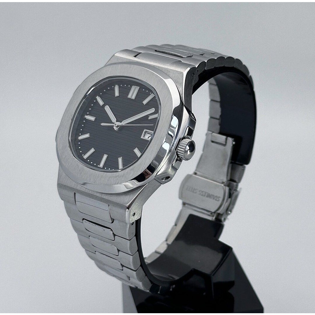 Custom Seiko Mod • No Logo Black Nautilus • 40mm